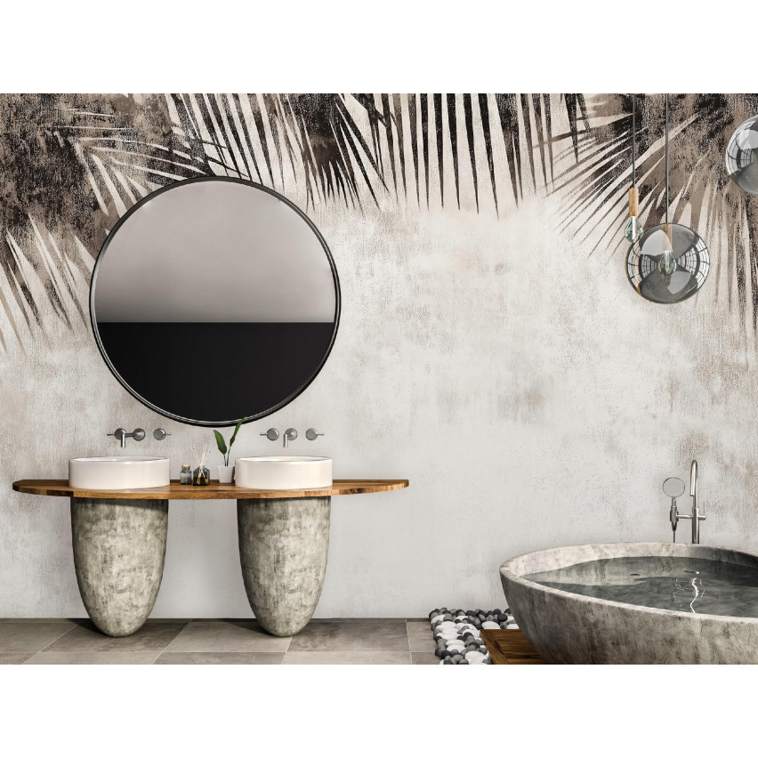 FOTOTAPETA LIŚCIE PALMY BETON BOHO KUCHNIA SYPIALNIA SALON TAPETA 150x105