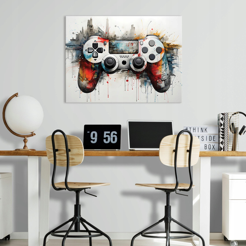 Obraz DLA GRACZA MŁODZIEŻOWY Gaming Graffiti Na Płótnie Ścianę Duży 100x70