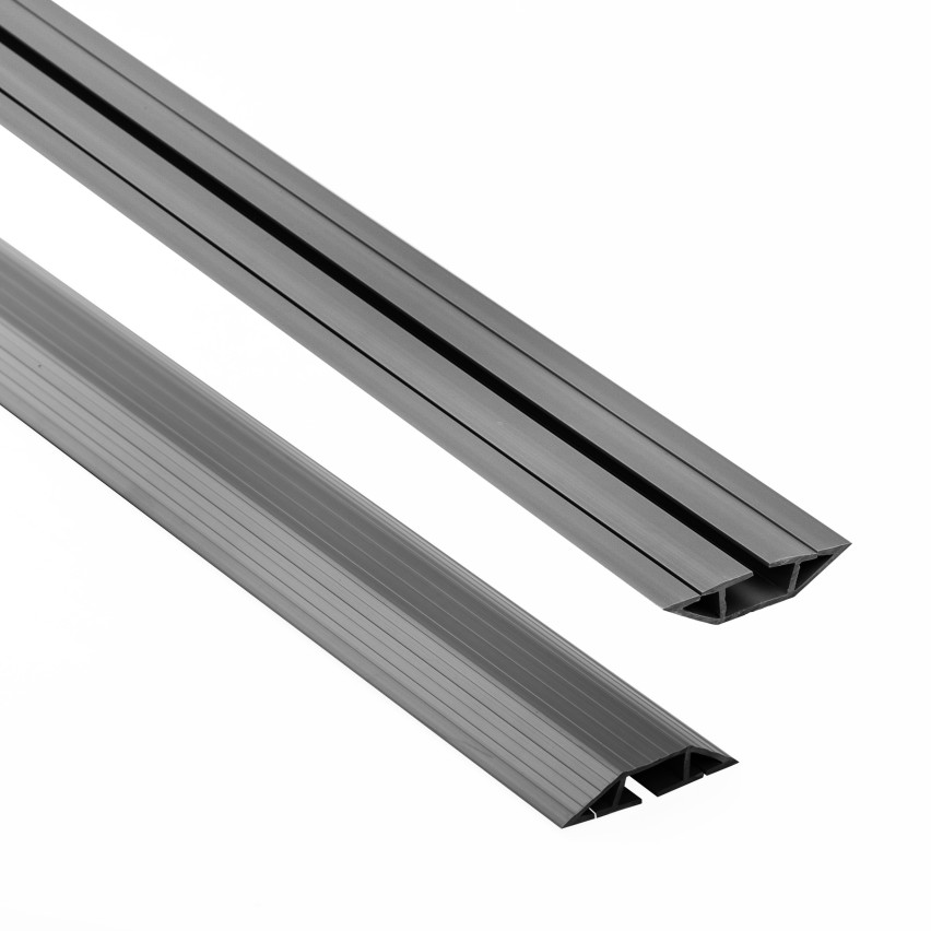 Listwa kablowa maskująca PCV – 200 cm, trapezowa, ciemnoszary