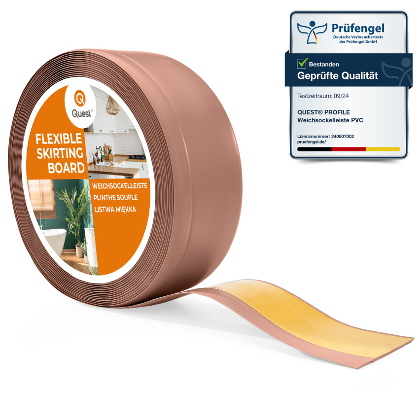 Listwa przypodłogowa samoprzylepna PCV 70x20mm, jasny brąz