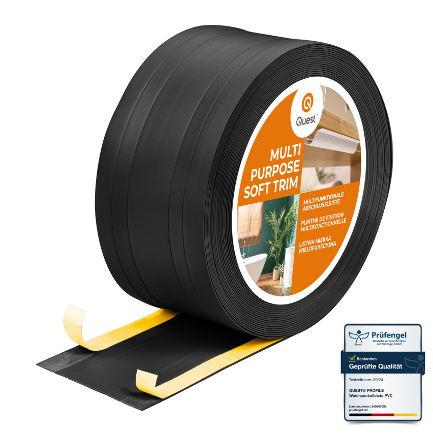 Listwa wielofunkcyjna z PCV 2in1 – samoprzylepny panel wykończeniowy, 110 mm, czarny