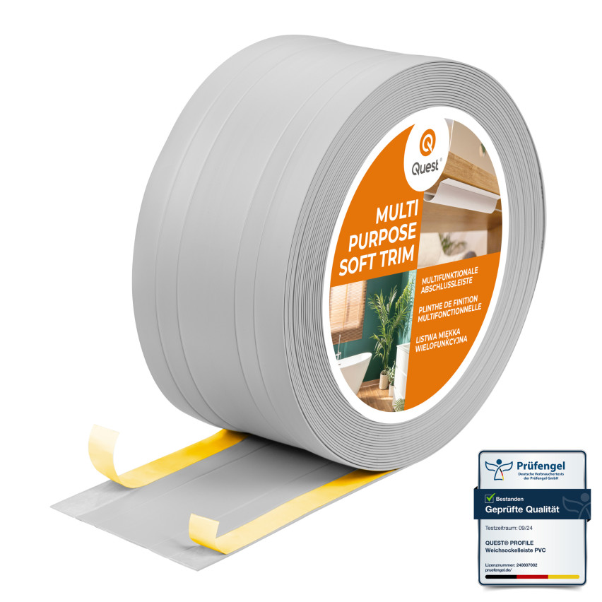 Listwa wielofunkcyjna z PCV 2in1 – samoprzylepny panel wykończeniowy, 110 mm, szary