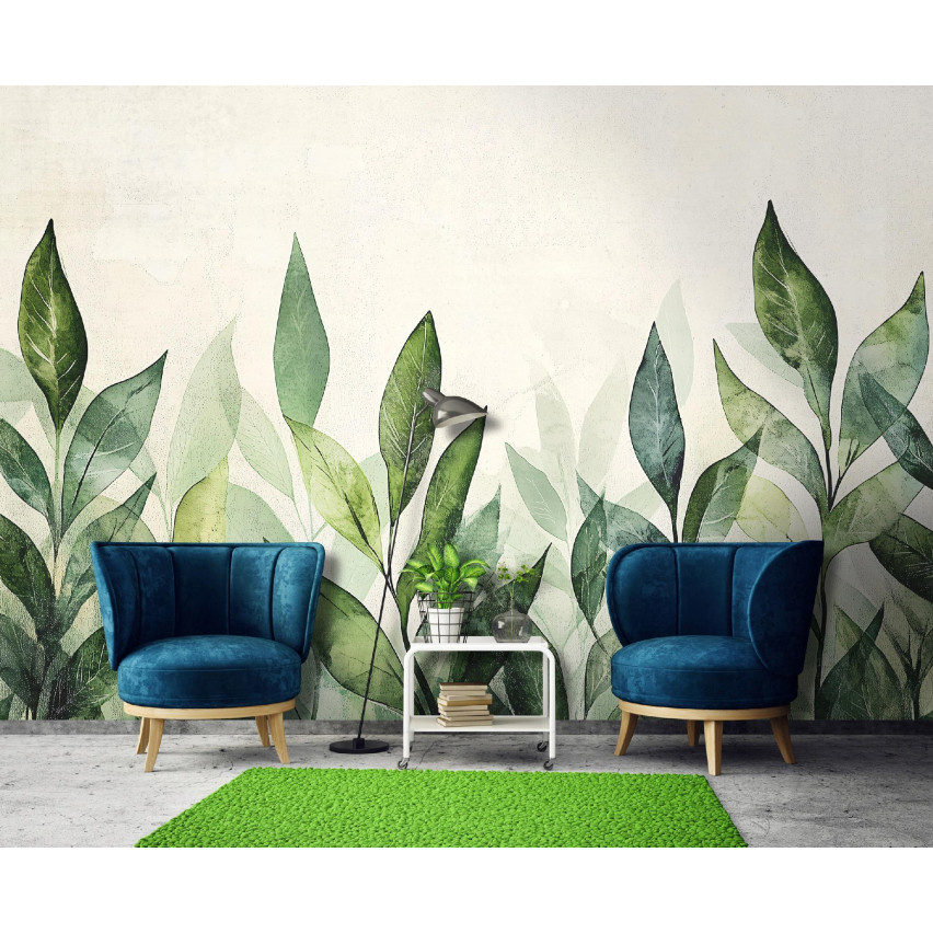 FOTOTAPETA LIŚCIE ZIELONE NATURA FLIZELINA SYPIALNIA SALON TAPETA 250x175