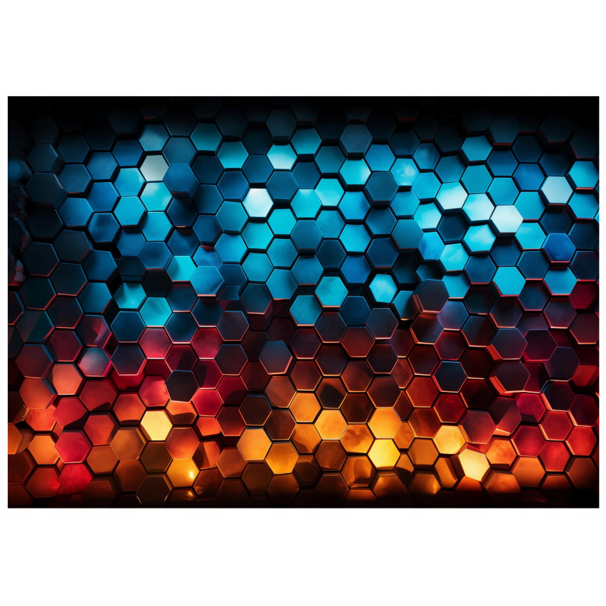 FOTOTAPETA MŁODZIEŻOWA HEKSAGONY 3D DLA CHŁOPCA TAPETA NA ŚCIANĘ 350x250