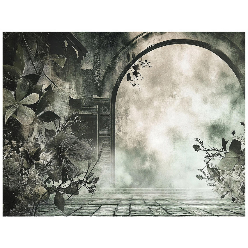 FOTOTAPETA LIŚCIE VINTAGE BETON IMITACJA DO SYPIALNI SALONU TAPETA 250x175