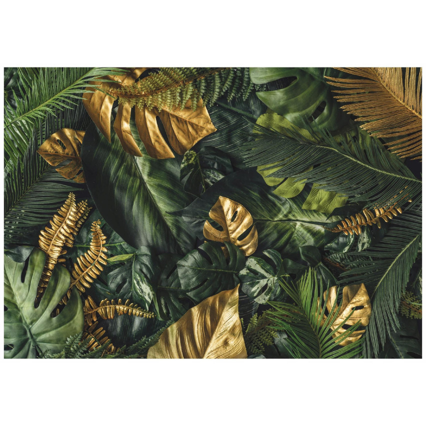 FOTOTAPETA LIŚCIE MONSTERA ZŁOTE ZIELONE DO SYPIALNI SALONU TAPETA 200x140
