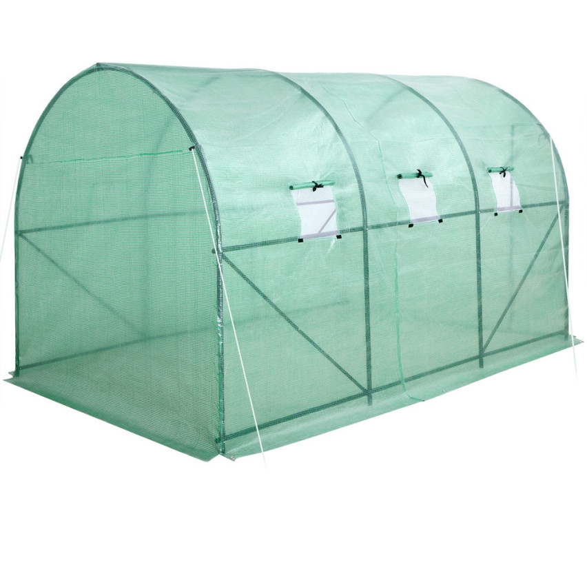 Tunel foliowy ogrodowy 3 segmentowy zielony 3 x 2 x 2 m