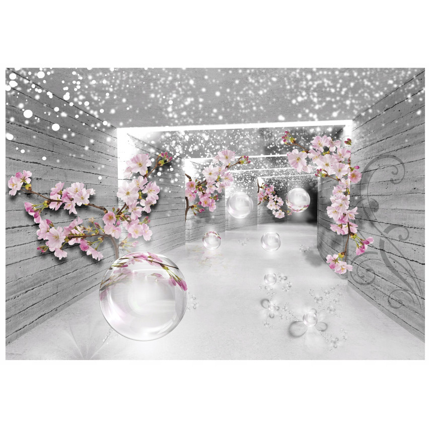 FOTOTAPETA 3D TUNEL KWIATY ILUZJA DO SYPIALNI SALONU TAPETA ŚCIENNA 150x105