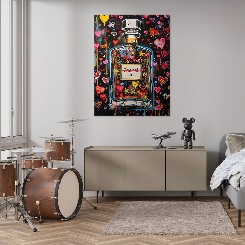 OBRAZ PERFUMY CHANEL NOWOCZESNY NA PŁÓTNIE ŚCIANĘ DO SYPIALNI SALONU 40x30
