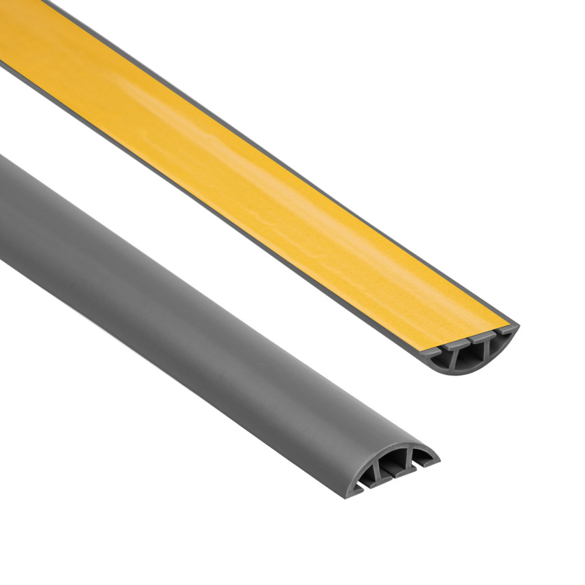 Listwa kablowa maskująca samoprzylepna PCV – 200 cm, półokrągła, ciemnoszary