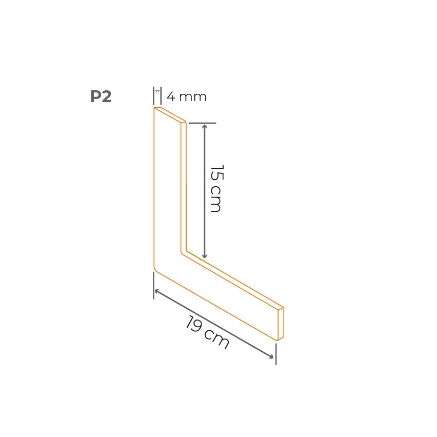 Element przyścienny wewnętrzny P2,szary
