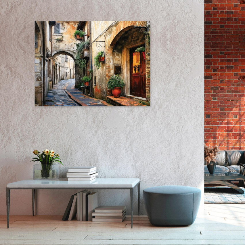 OBRAZ DO SYPIALNI SALONU KUCHNI ULICZKA WŁOSKA NA PŁÓTNIE ŚCIANĘ 40x30