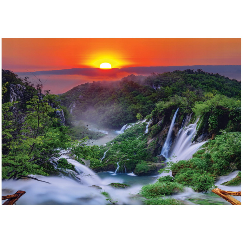 FOTOTAPETA WODOSPAD 3D SŁOŃCE WIDOK SALON SYPIALNIA TAPETA ŚCIENNA 200x140