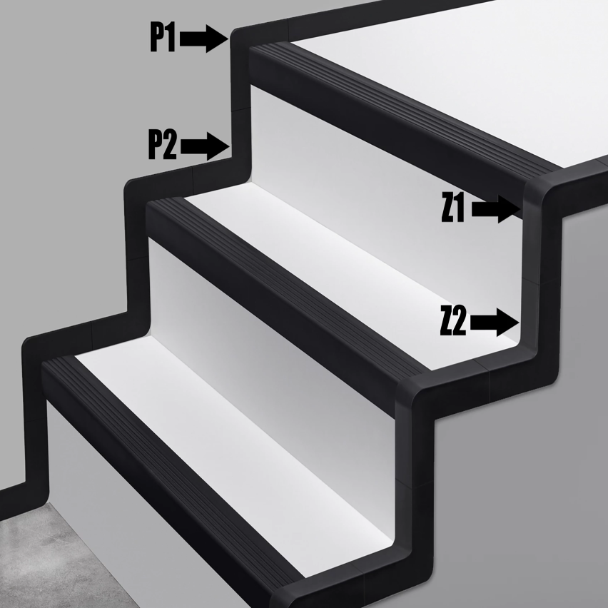 Element przyścienny zewnętrzny PVC P2, ciemnoszary