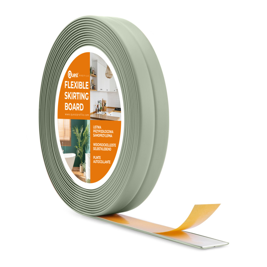 Listwa montażowo-wykończeniowa samoprzylepna PCV na taśmie piankowej 10/10 5m - jasnozielony