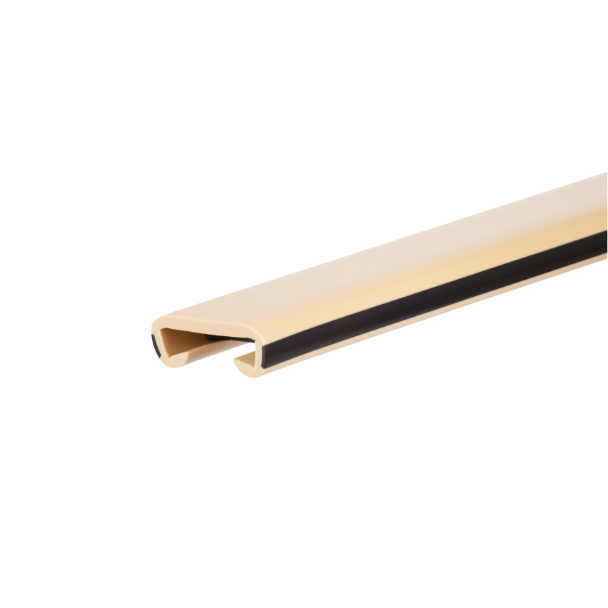 Listwa poręczowa PCV LUX, poręczówka 40x8mm krem/czarny