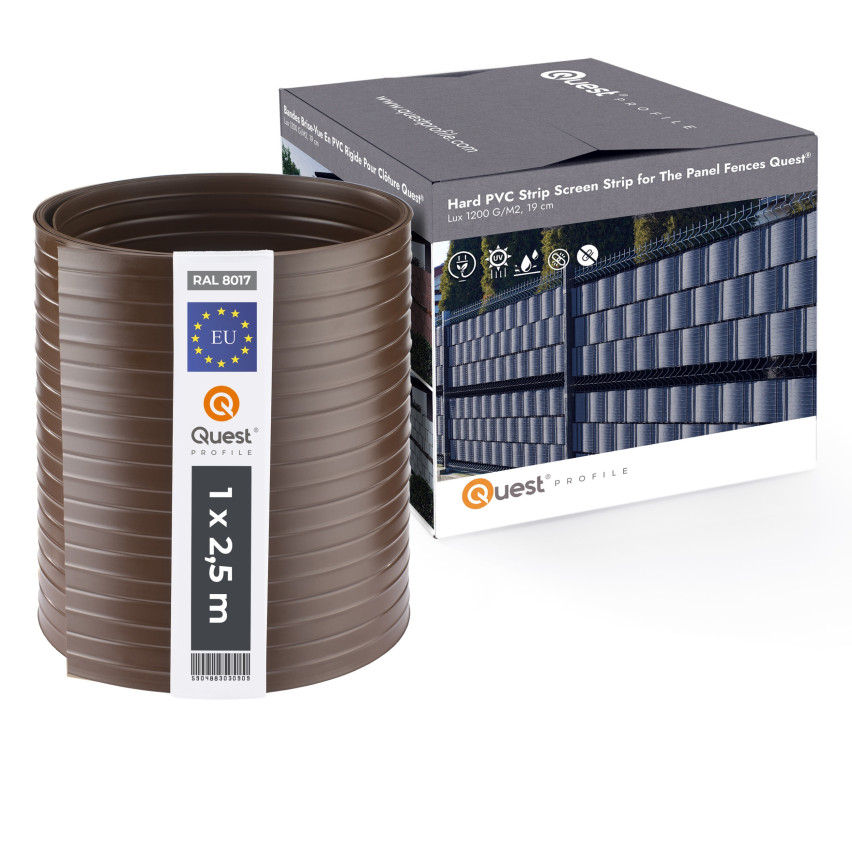 Taśma Ogrodzeniowa Quest® Lux  900 g/m2, 19cm brązowa RAL 8017