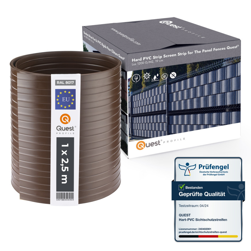 Taśma Ogrodzeniowa Quest® Lux  900 g/m2, 19cm brązowa RAL 8017