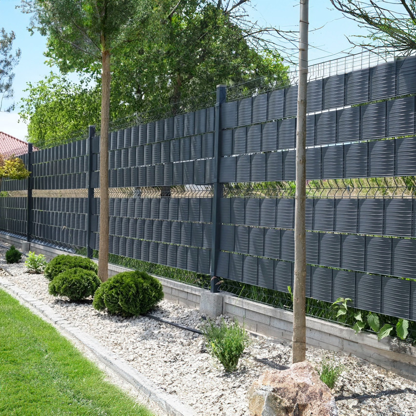 Taśma ogrodzeniowa PCV listwa do ogrodzeń panelowych premium, 900 g/m2, RAL7016, antracyt
