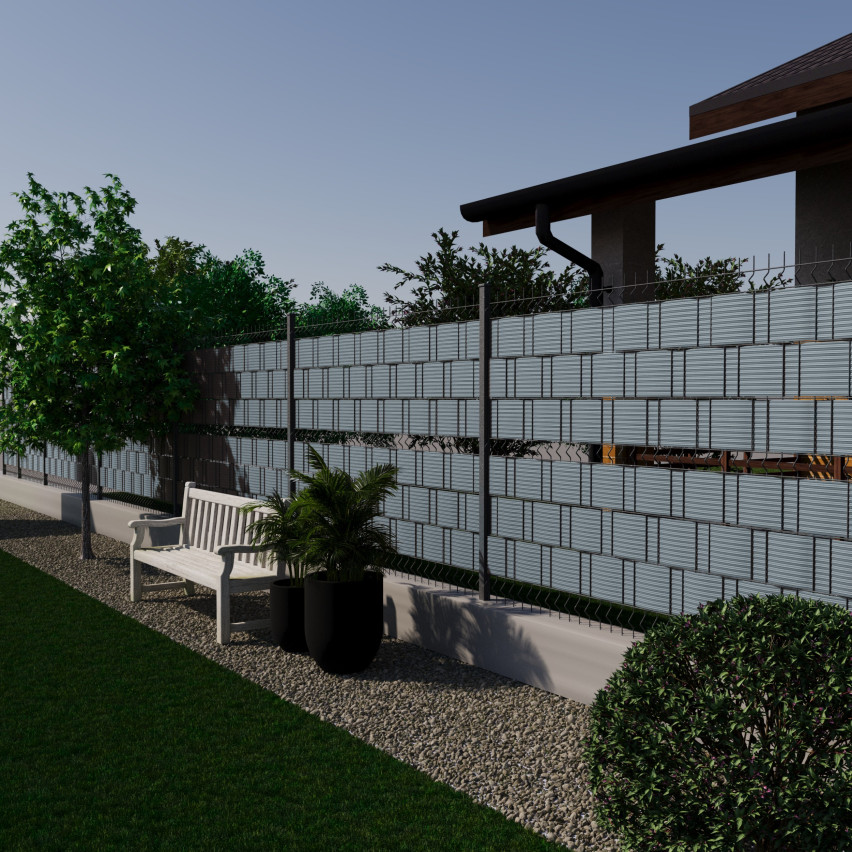 Taśma Ogrodzeniowa Quest® Lux  900 g/m2, 19cm Szara RAL 7040