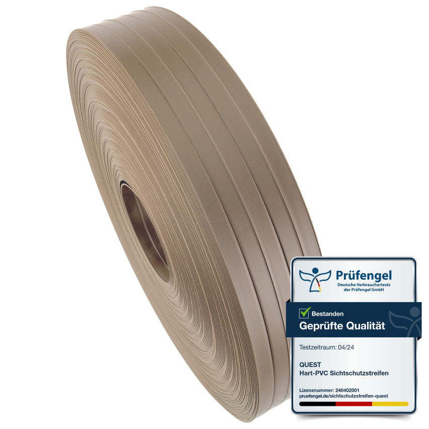 Taśma ogrodzeniowa PCV - wąska, pionowa listwa do ogrodzeń panelowych, do przetłoczeń, 900 g/m2, beż RAL 1019