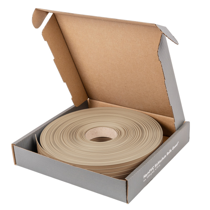 Taśma ogrodzeniowa PCV - wąska, pionowa listwa do ogrodzeń panelowych, do przetłoczeń, 900 g/m2, beż RAL 1019