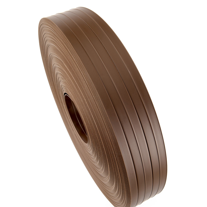 Taśma ogrodzeniowa PCV - wąska, pionowa listwa do ogrodzeń panelowych, do przetłoczeń, 900 g/m2, brąz RAL 8017