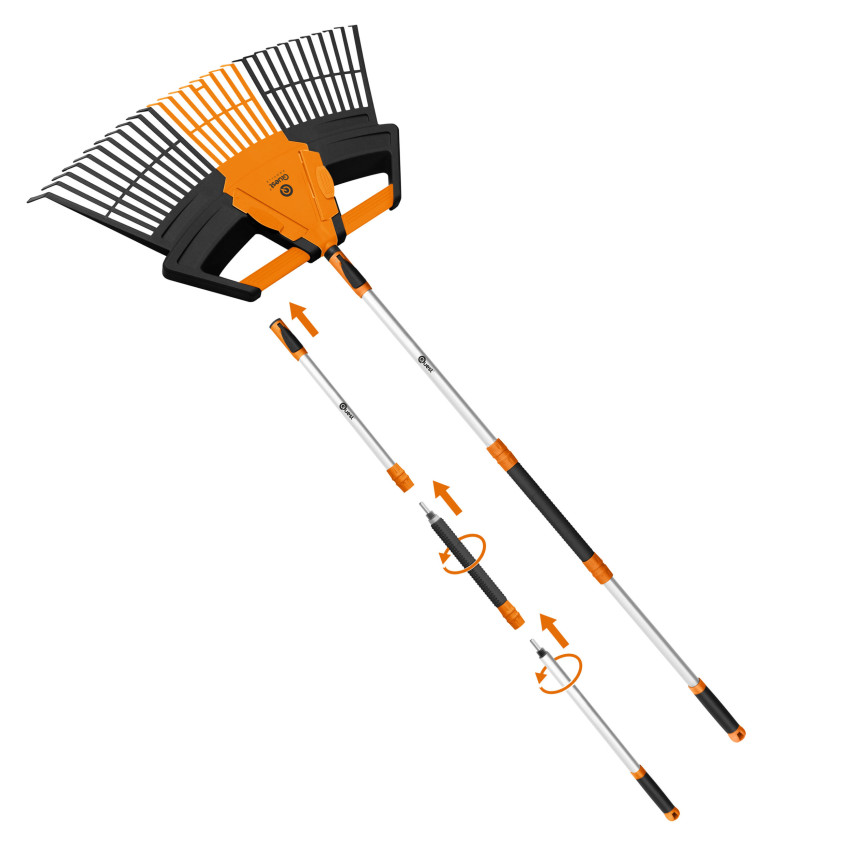 Teleskopowe grabie ogrodowe do liści i trawy - 3w1 - system ogrodowy QUEST