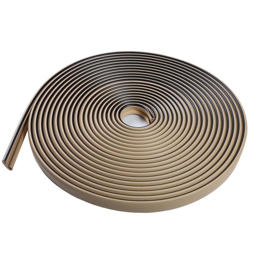 Listwa poręczowa PCV LUX, poręczówka 40x8mm krem/czarny