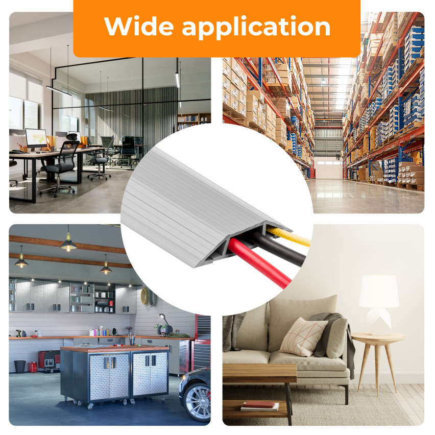 Listwa kablowa maskująca PCV – 200 cm, trapezowa, szary