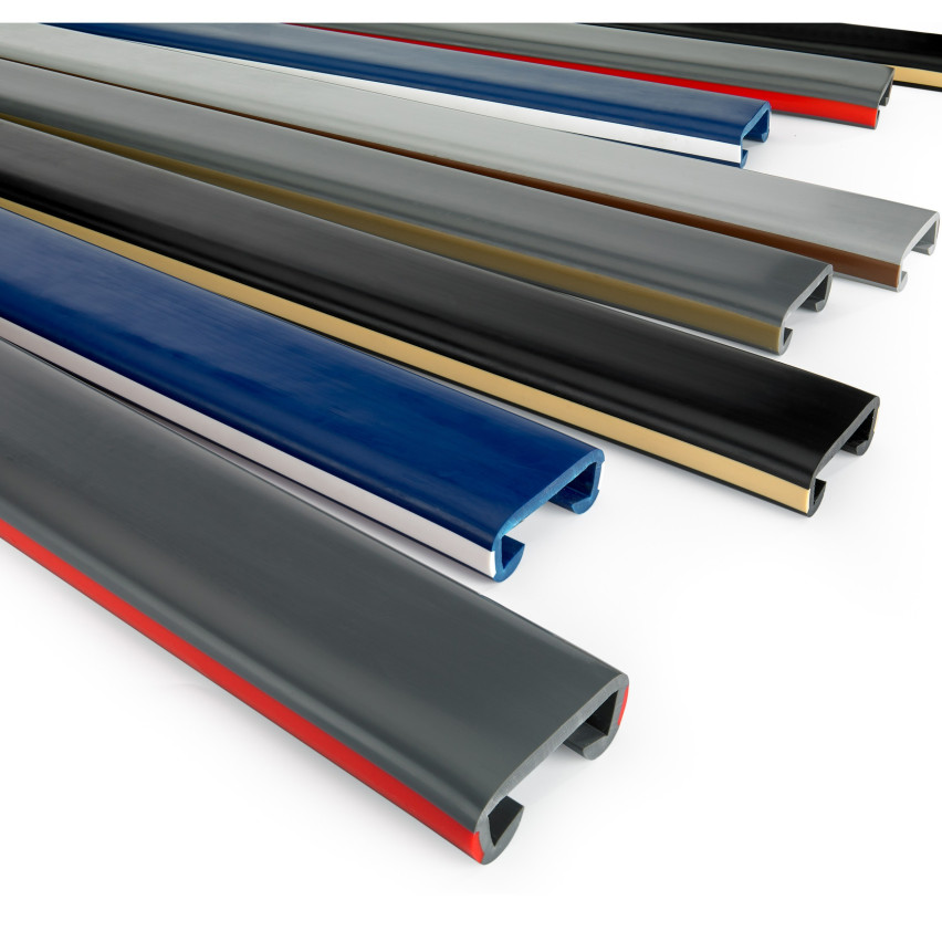 Listwa poręczowa PCV LUX, poręczówka 40x8mm krem/czarny