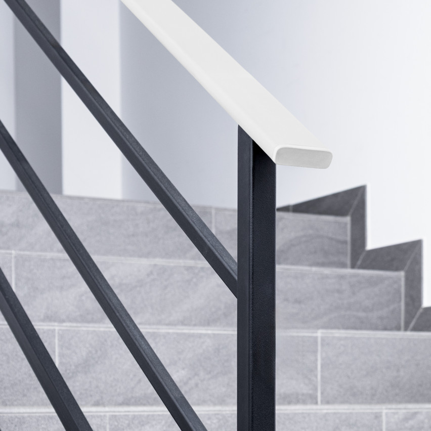 Zakończenie do listwy poręczowej PVC, zaślepka do profilu poręczowego STANDARD, 40x8, biały