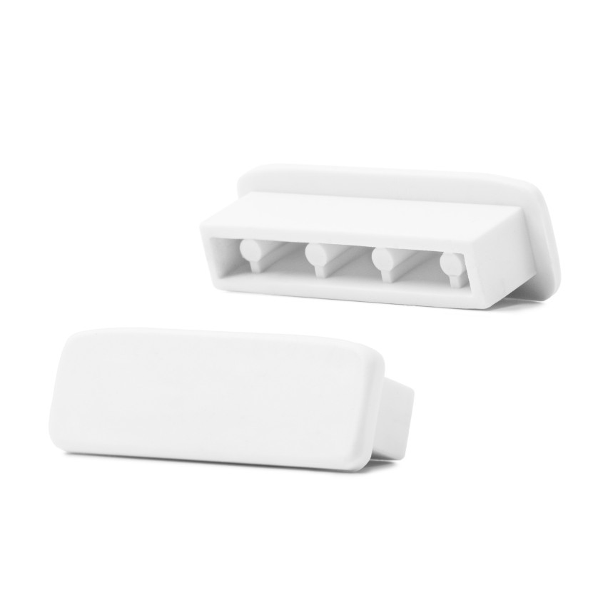 Zakończenie do listwy poręczowej PVC, zaślepka do profilu poręczowego STANDARD, 40x8, biały