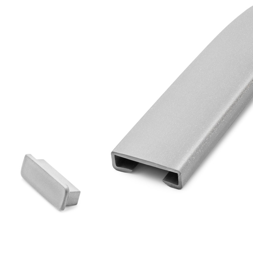 Zakończenie do listwy poręczowej PVC, zaślepka do profilu poręczowego STANDARD, 40x8, srebrny