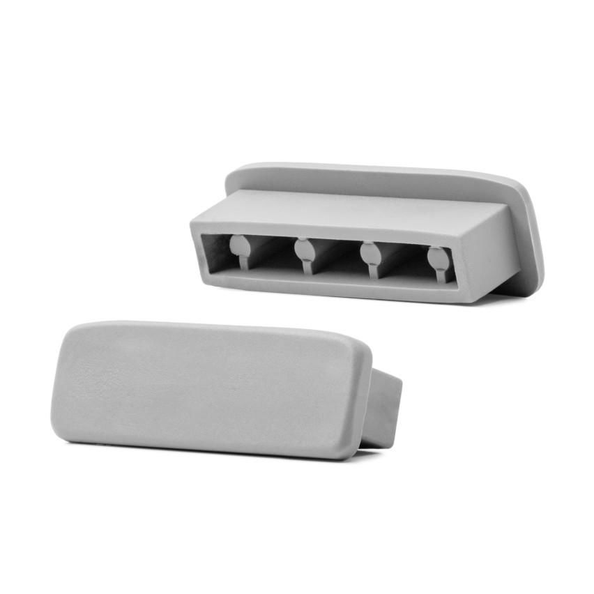 Zakończenie do listwy poręczowej PVC STANDARD 40x8 mm, zaślepka do profilu poręczowego, szary