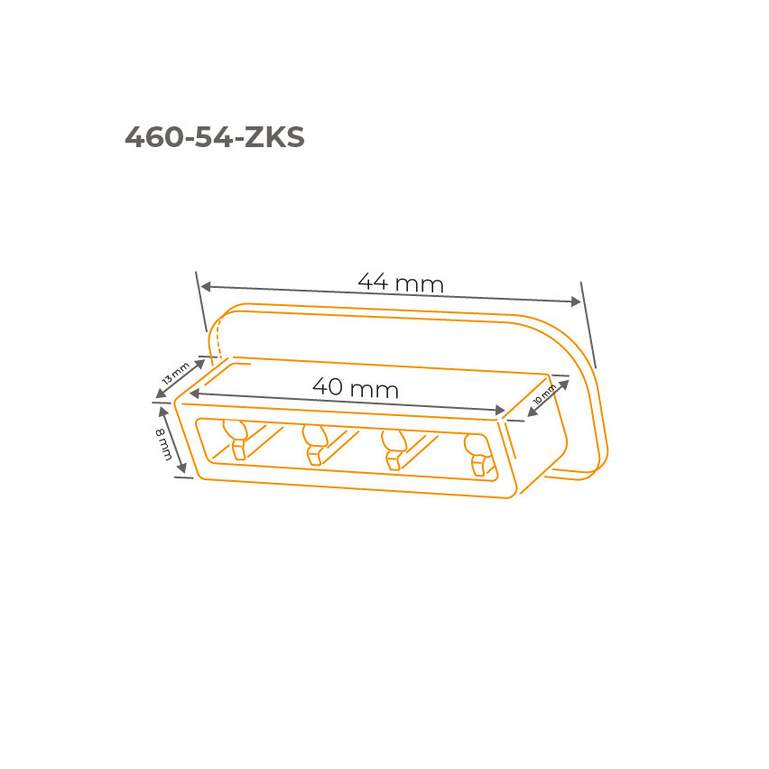 Zakończenie do listwy poręczowej PVC, zaślepka do profilu poręczowego STANDARD, 40x8, srebrny