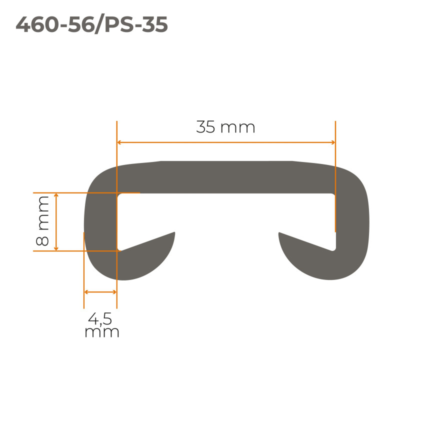 Listwa poręczowa PCV PREMIUM, poręczówka 35x8mm czarny