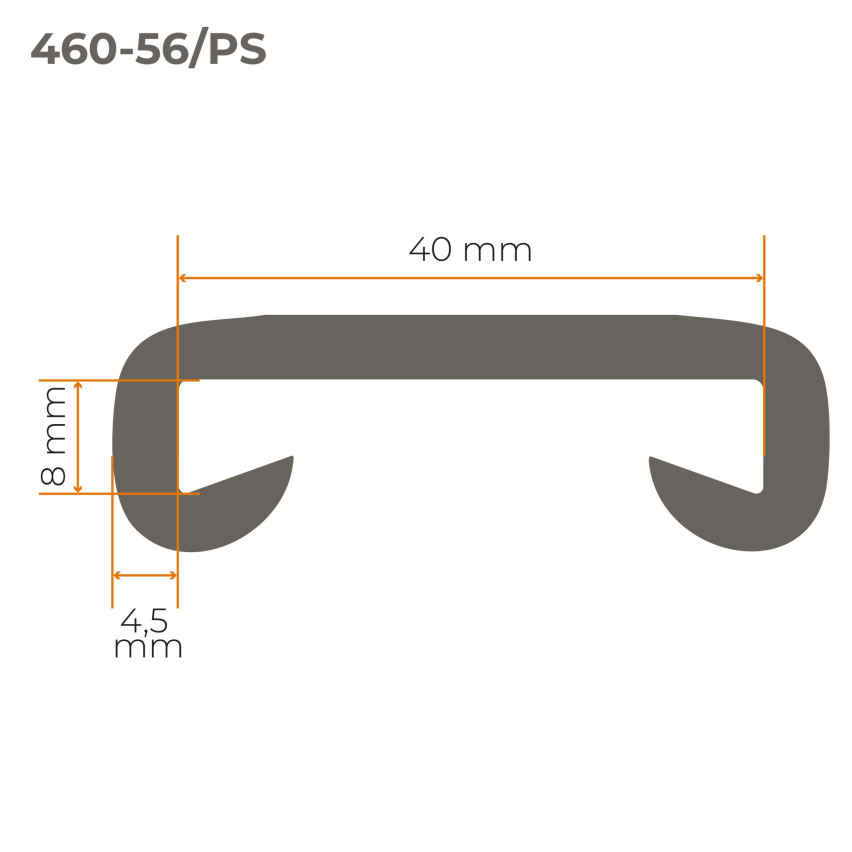 Listwa poręczowa PCV PREMIUM, poręczówka 40x8mm czerwony