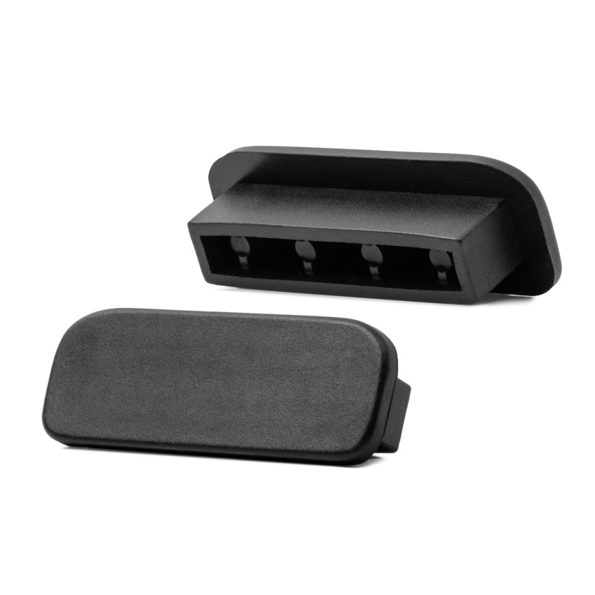 Zakończenie do listwy poręczowej PVC, zaślepka do profilu poręczowego PREMIUM, 40x8, czarny