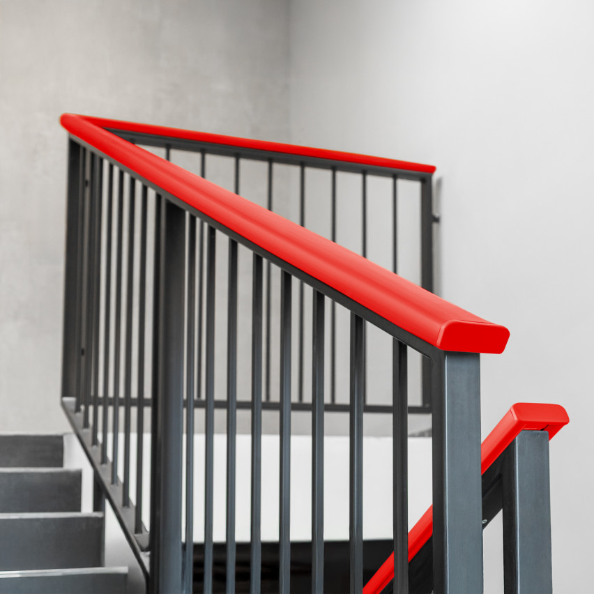 Zakończenie do listwy poręczowej PVC, zaślepka do profilu poręczowego PREMIUM, 40x8, czerwony