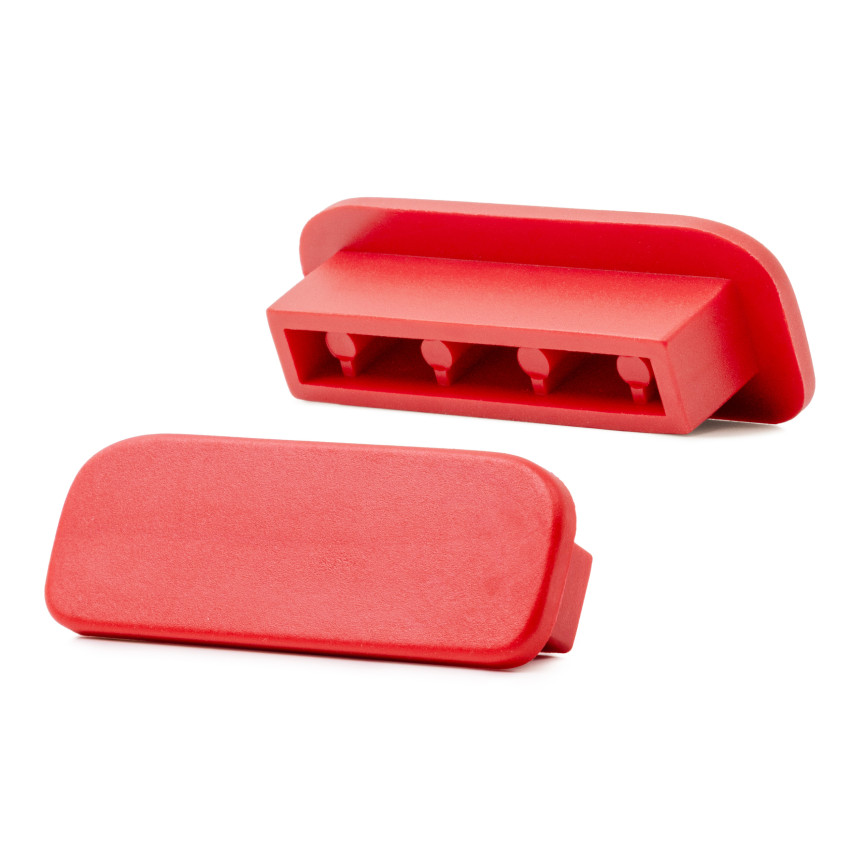 Zakończenie do listwy poręczowej PVC, zaślepka do profilu poręczowego PREMIUM, 40x8, czerwony