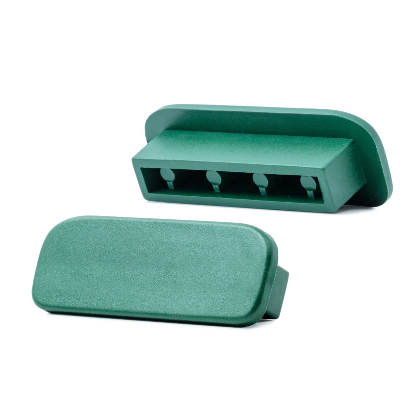 Zakończenie do listwy poręczowej PVC, zaślepka do profilu poręczowego PREMIUM, 40x8, zielony