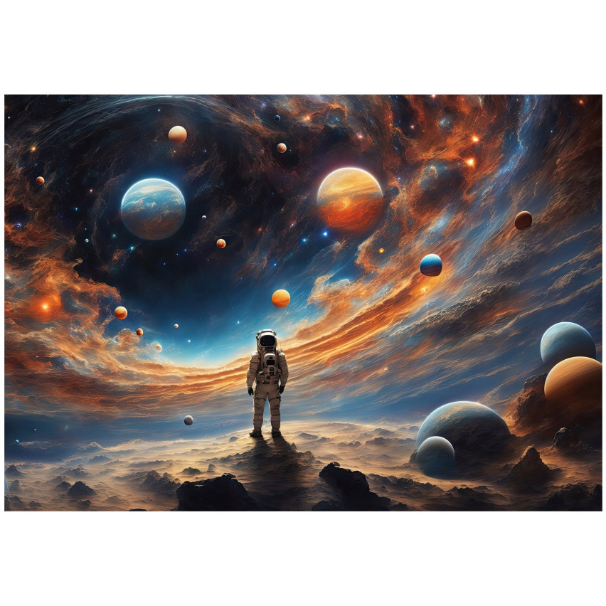 FOTOTAPETA KOSMONAUTA PLANETY GALAKTYKA TAPETA DLA DZIECI CHŁOPCA 350x250