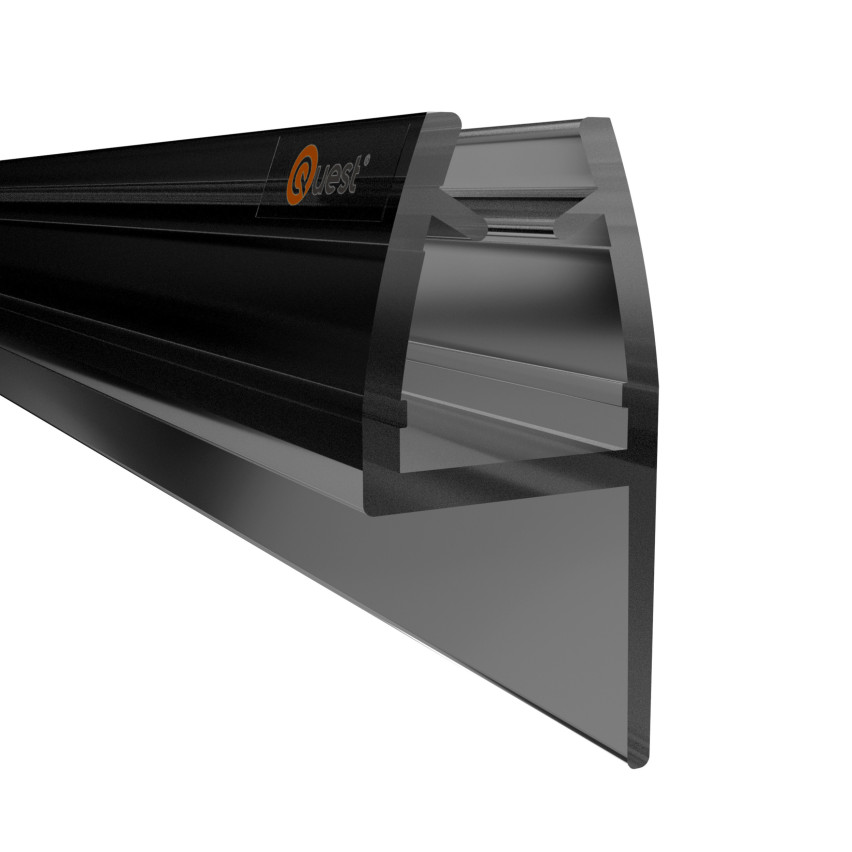 Uszczelka prysznicowa boczna 200 cm czarna, 2 sztuki