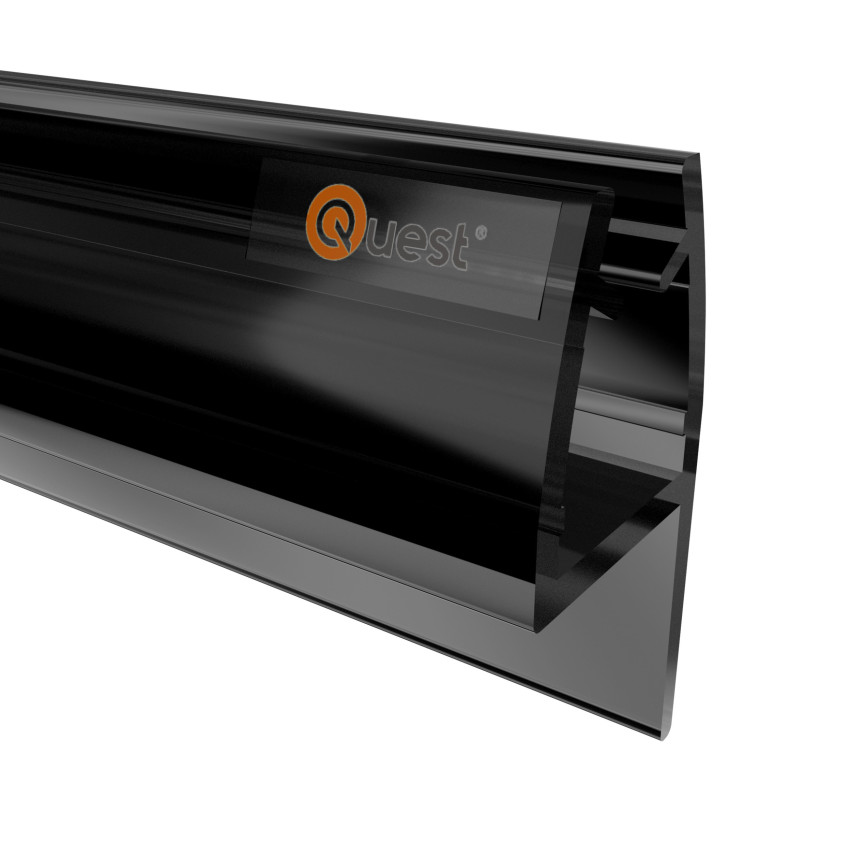 Uszczelka prysznicowa boczna 200 cm czarna, 2 sztuki