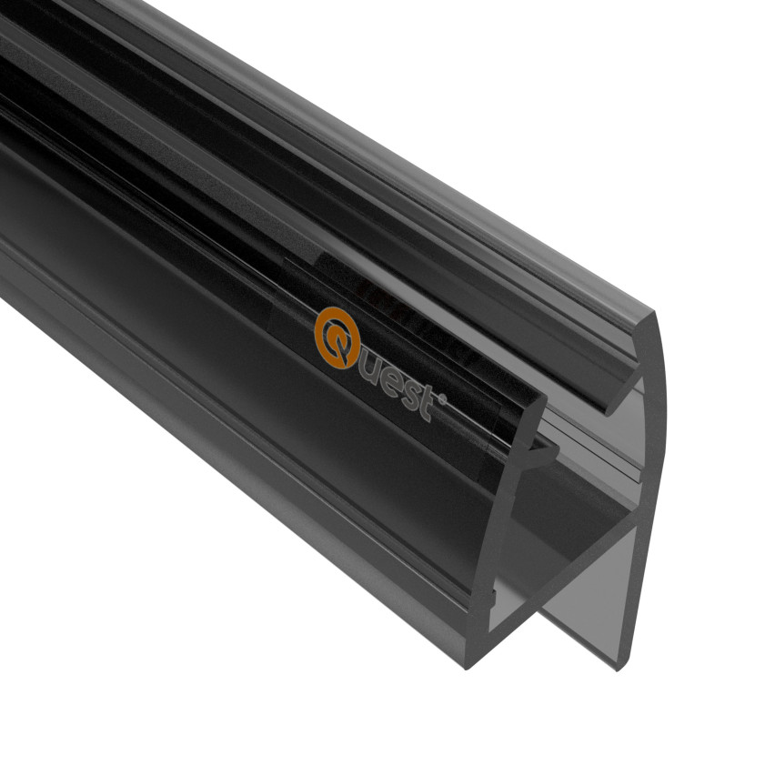 Uszczelka prysznicowa boczna 200 cm czarna, 2 sztuki