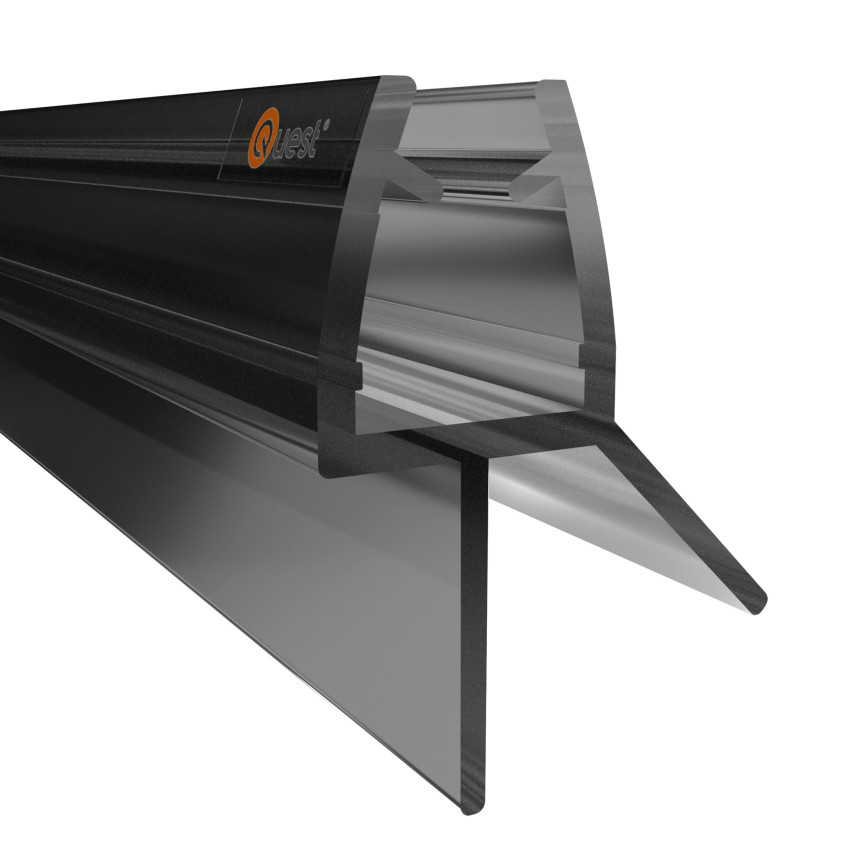 Uszczelka prysznicowa dolna 100 cm czarna, 2 sztuki