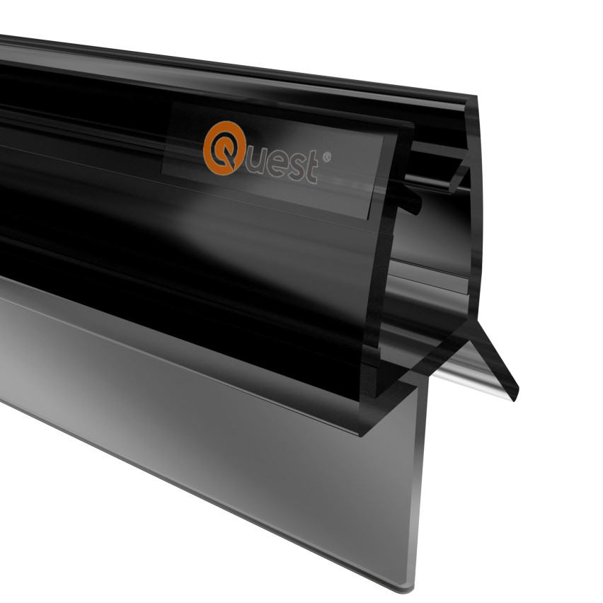 Uszczelka prysznicowa dolna 100 cm czarna, 2 sztuki