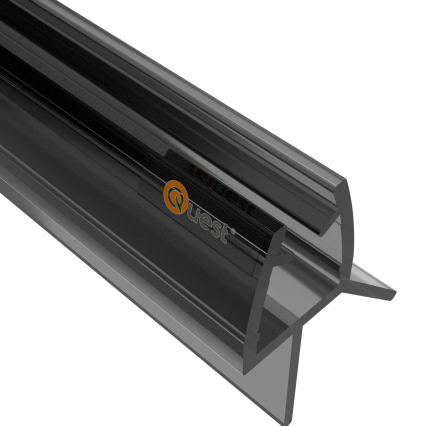 Uszczelka prysznicowa dolna 100 cm czarna, 2 sztuki