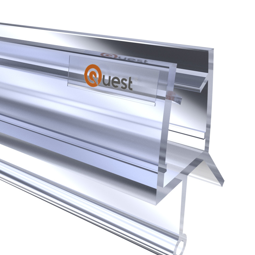 Uszczelka prysznicowa dolna 100 cm przeźroczysta, okrągła, z zaokrąglonym tunelem, 2 sztuki